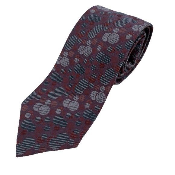 Charvet Place Vendome Silk Tie Made‎ in France Purple Multicolor Circles Luxury - Picture 1 of 3